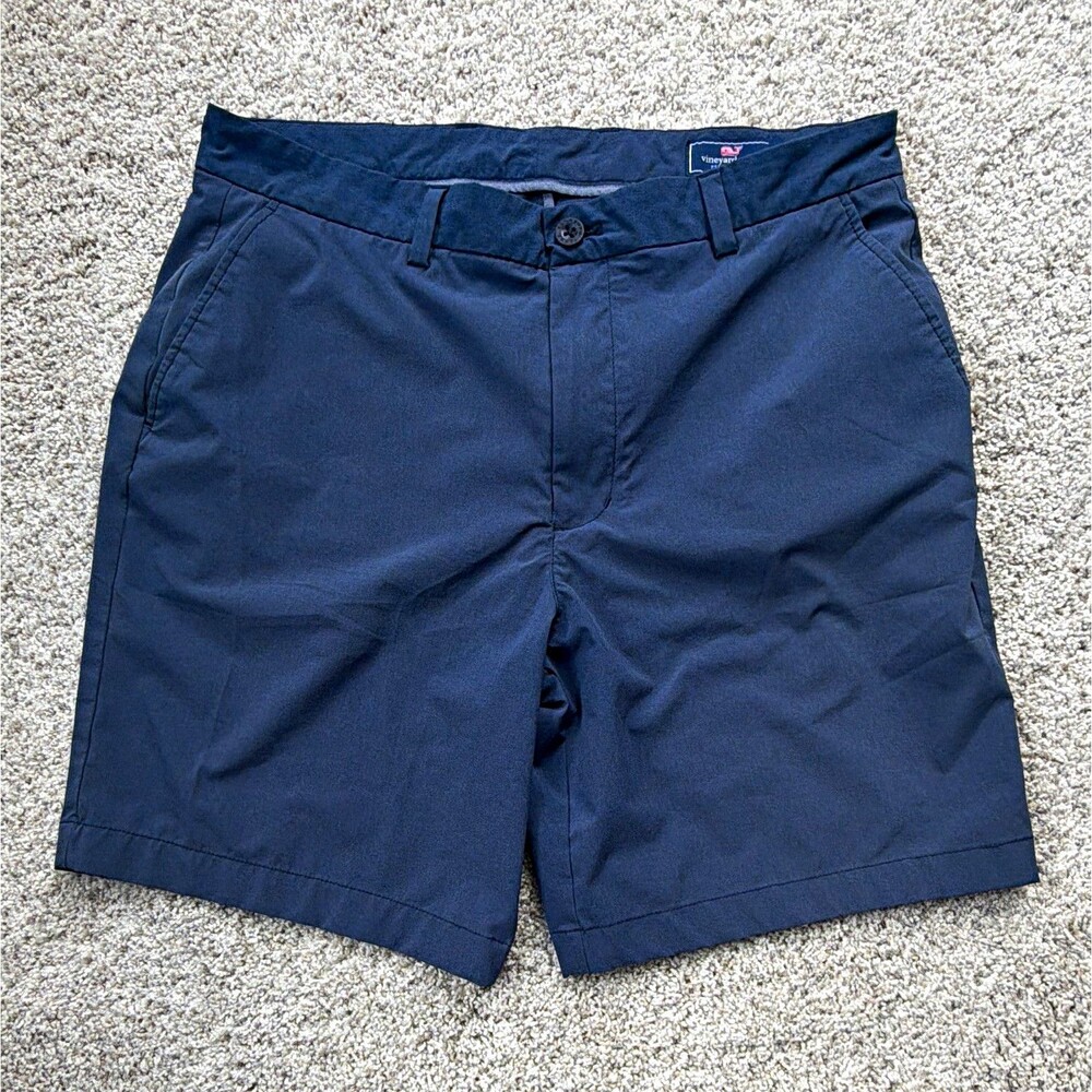 Vineyard Vines Breaker Men's Blue Shorts Flat Front Stretch 9in Slash Pockets